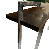 70s glass and stainless steel console