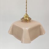 Vintage pendant lamp in pink opaline