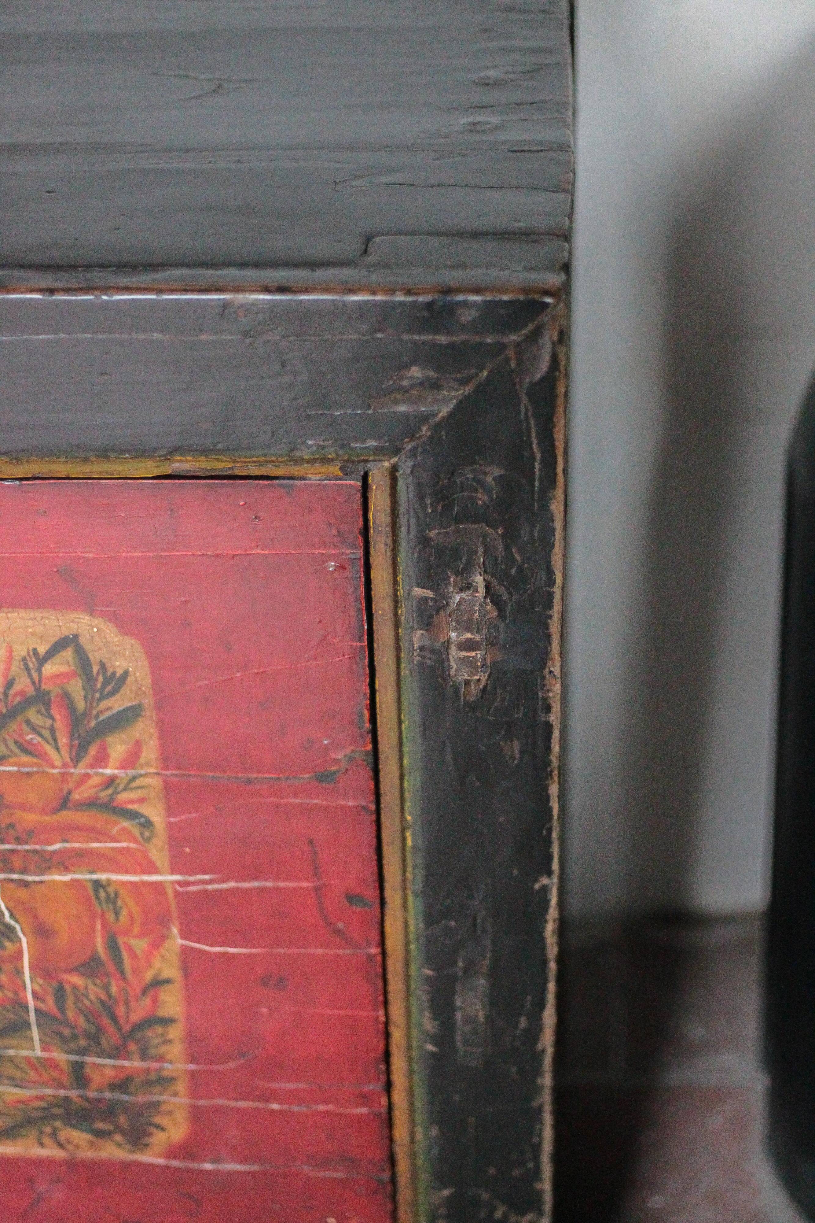 Chinese buffet from Mongolia, 2 doors, converted antique chest.