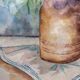 Nature morte bouquet aquarelle sur papier