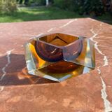 Cendrier vintage en verre de Murano sommerso, attribué à Flavio Poli,