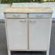 Buffet vintage en bois beige 1950 style parisien mado
