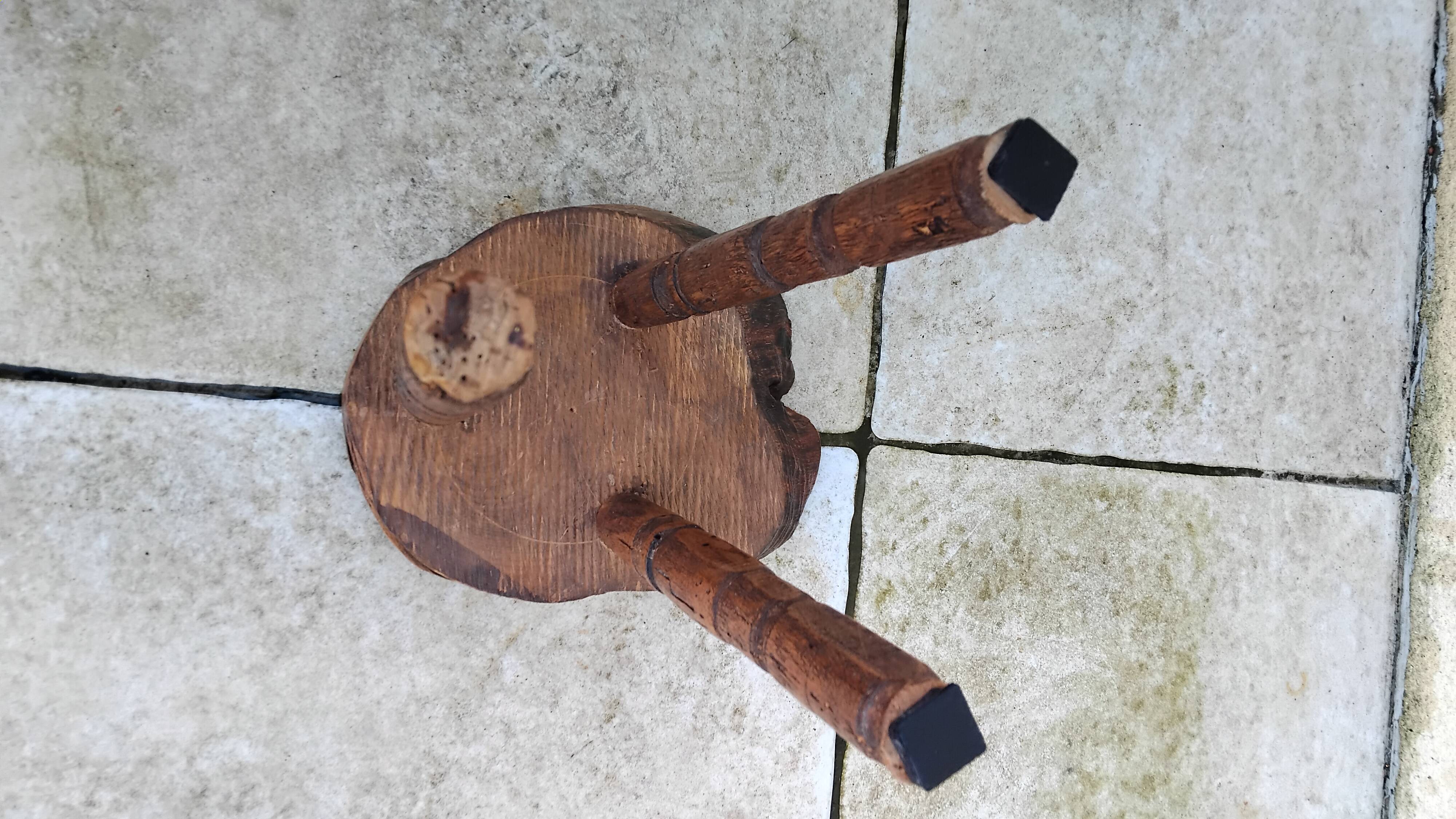 Small vintage brutalist stool