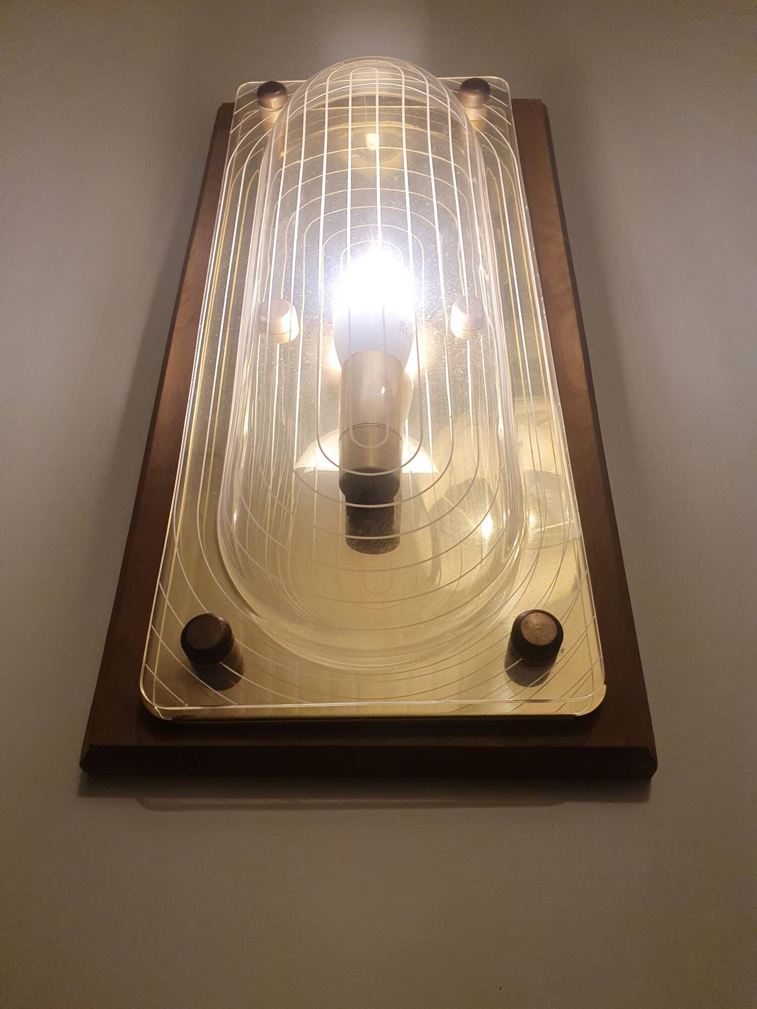 Large vintage wooden wall light