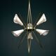 Metal chandelier mid-century modernist by Stilnovo, 1970s