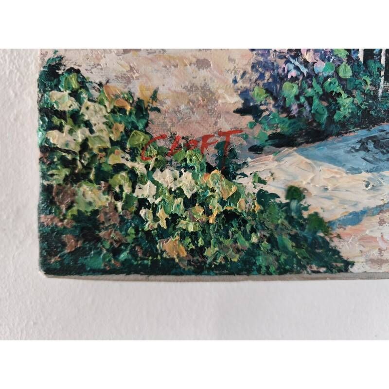 Tableau huile sur toile "Vue méditerranéenne"