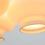 Mid-Century Italian Opaline Glass & Brass Pendant Lamp, set of 3