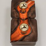 Sputnik wall lights in brown and orange ceramic, Germany 1970s