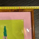 Peinture en gouache Digitalis dans un cadre antique
