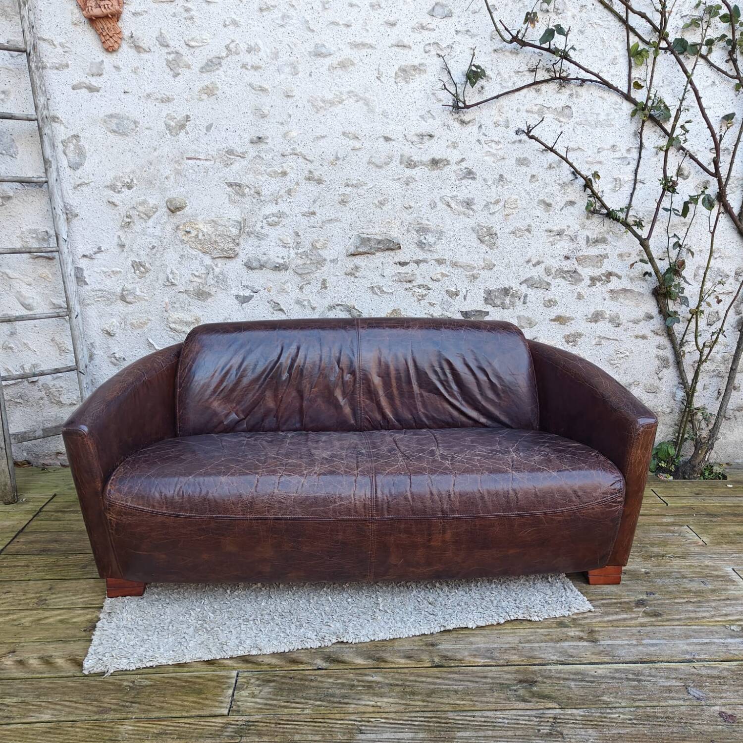 Leather club sofa