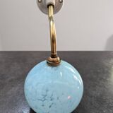 Antique opaline wall lamp Clichy blue swan neck porcelain art deco 1930 diameter 13 cm