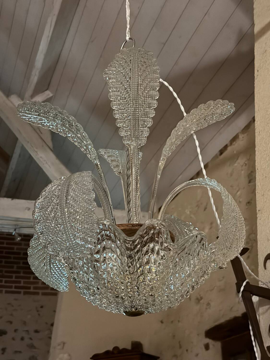 Lustre art déco barovier et toso, en verre de murano, années  1940