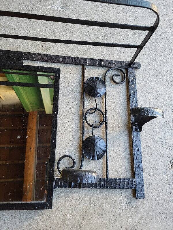 Porte manteaux miroir en fer forge