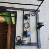 Wrought iron mirror coat rack