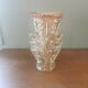 Vase art déco en verre irisé orange