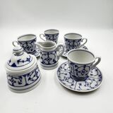 Set of 4 winterling cups, milk jug and sugar bowl