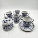 Set of 4 winterling cups, milk jug and sugar bowl