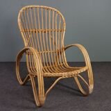 Rattan armchair, Rohé Noordwolde, 1950