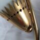 Pair of 60's gilded appliques 2 white conical lights