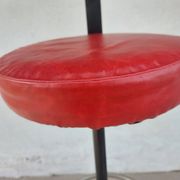 pair of high stools, leather, vintage, industrial