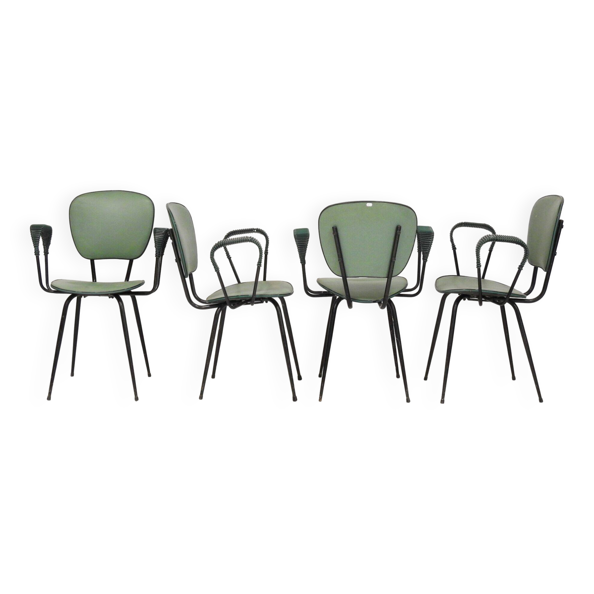 4 chaises vertes (Dans le gout de) jacques Hitier