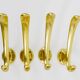Set of four mid-century golden wall hooks, Austria, Vienna, 1950s.