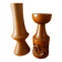 Pair of Scandinavian teak candle holders
