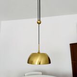 Breathtaking Brass Pendant Lamp with Counterweight by Florian Schulz