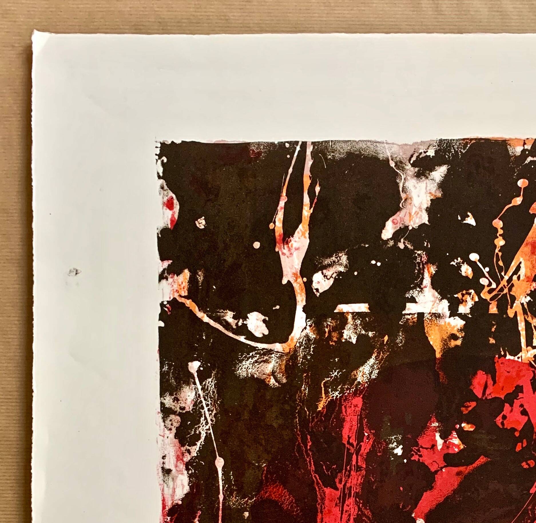 Original lithograph – Red & Black Gesture Lyrical Abstraction 60-70