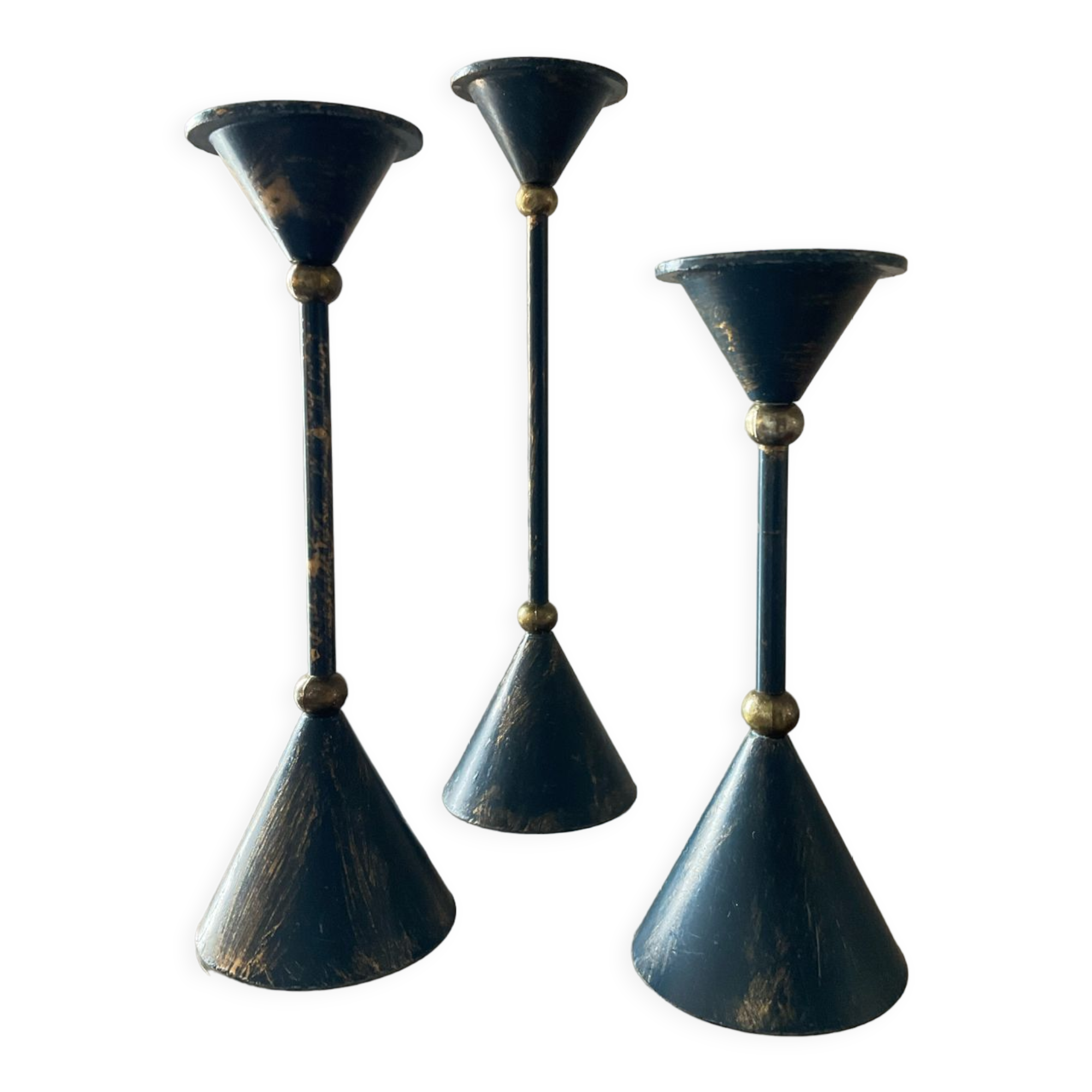 Trio of vintage candle holders from the 70s-80s