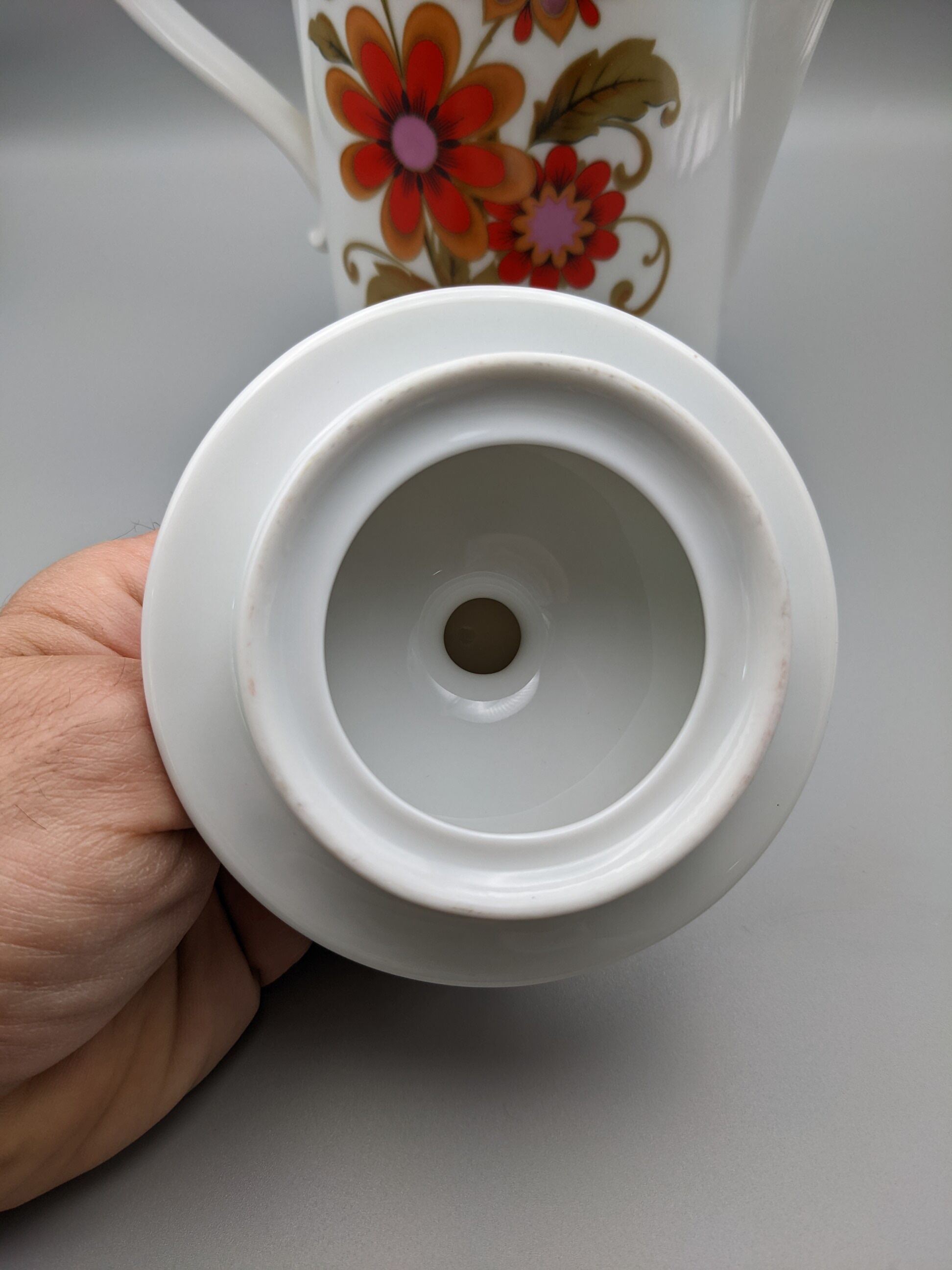 Théière cafetière blanche décor floral vintage winterling bavaria