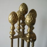 Former servant 4 chimney tools pine cone clamp rooster paw in bronze/brass