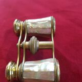Brass and mother-of-pearl theatre twins