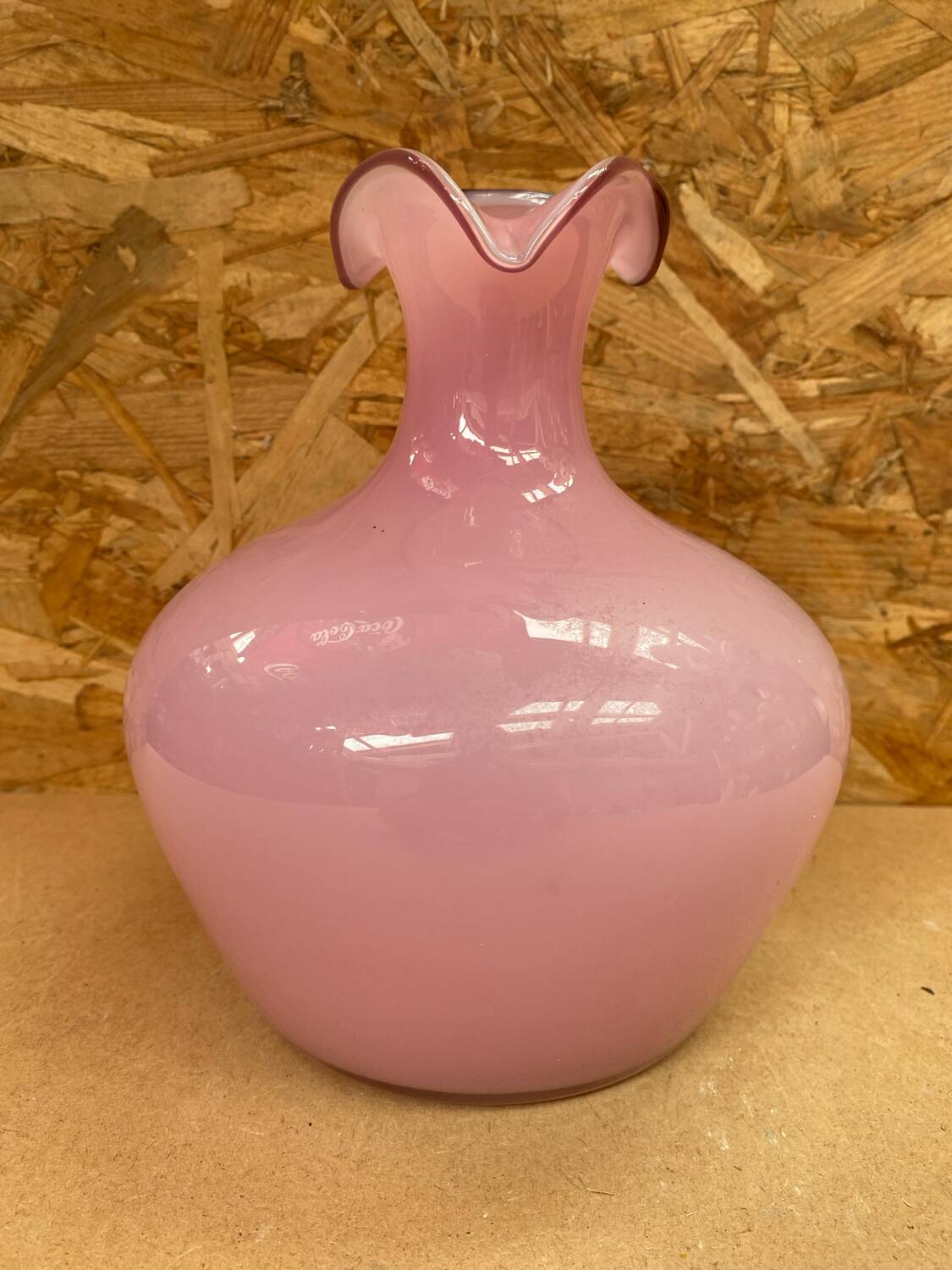 Old Vintage Pink Opaline Soliflore Vase