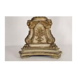 Pique cierge in lacquered and gilded carved wood