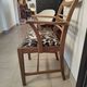 Vintage wooden armchair – Jungle chic fabric seat