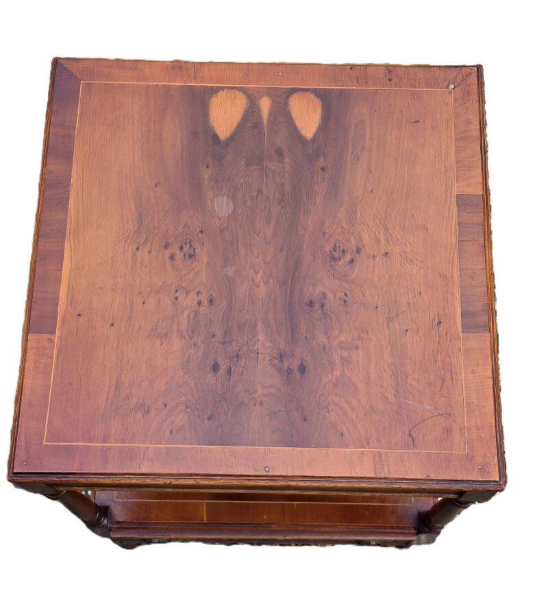 English Nightstand in Varnished Mahogany with One Drawer