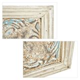 Decorative sheet metal wall plaque and wooden frame