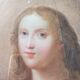 Ancient painting on glass depicting a female figure XVlll century