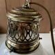 1920s opaline glass and brass pendant light