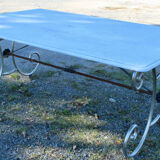 Table Top Carrara marble base wrought iron