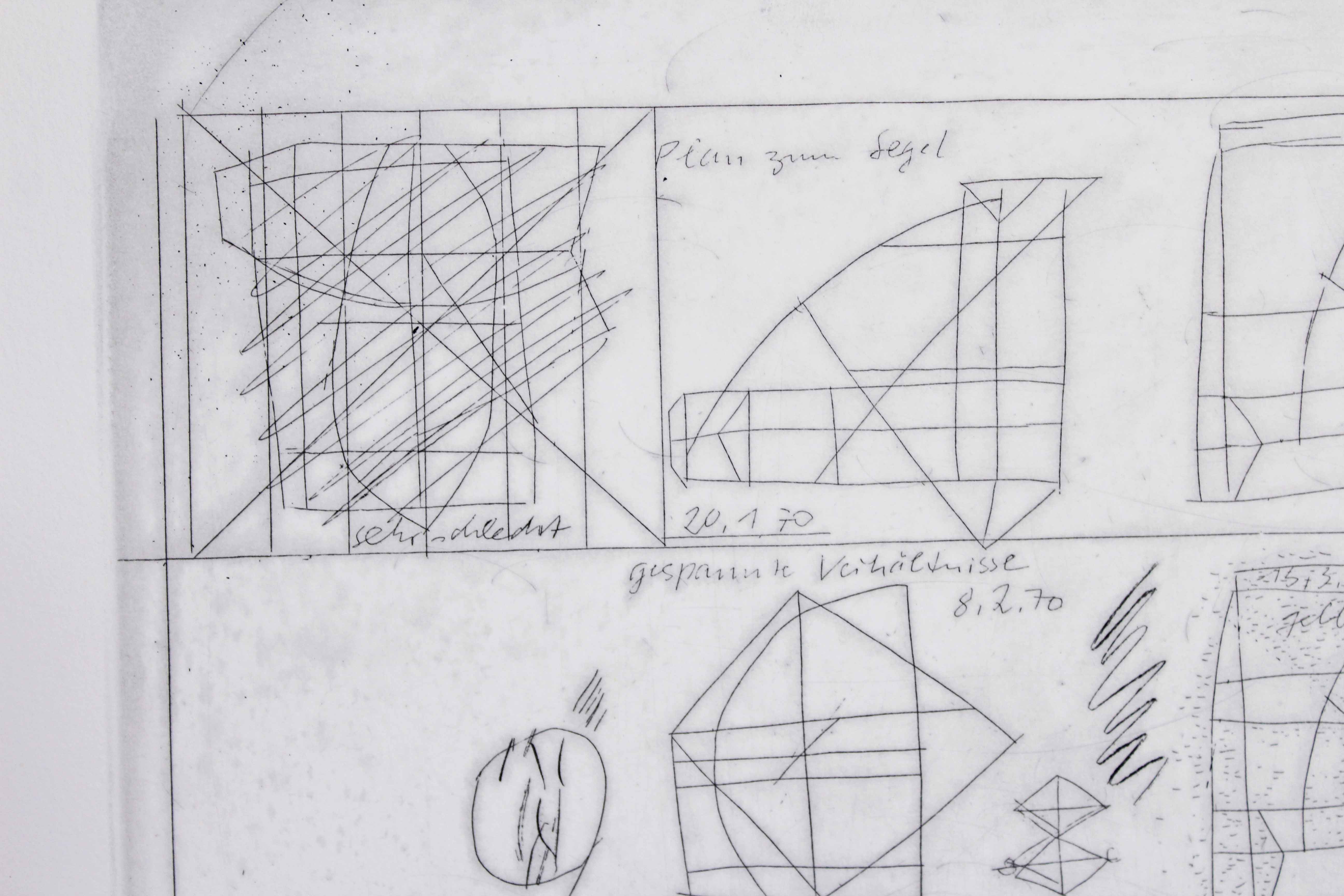 Engraving by Klotz Lenz entitled "sketch" 1972