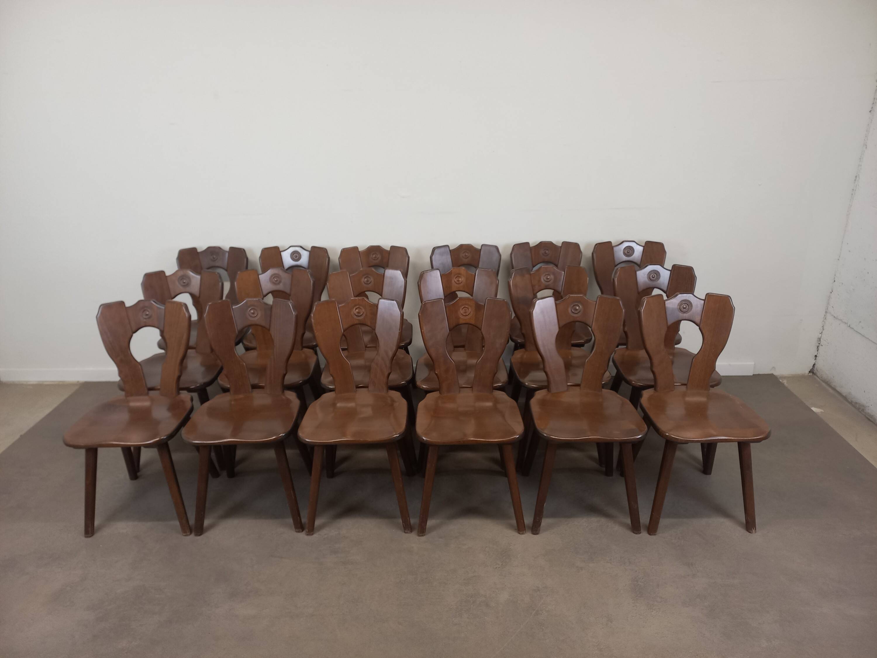 Set of 6 brutalist bistro chairs