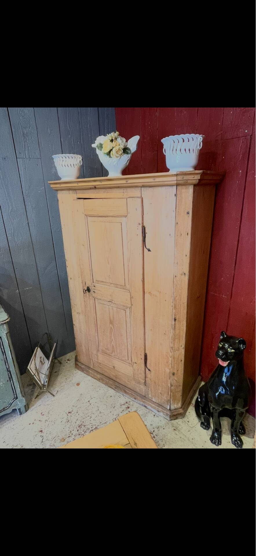 Pine wardrobe from the 19th century.