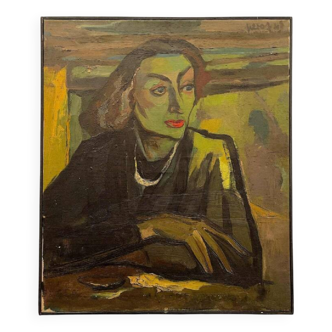 Portrait of a Fauvist woman, oil on canvas 1947, LUC PEROT 'Colette