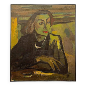 Portrait of a Fauvist woman, oil on canvas 1947, LUC PEROT 'Colette