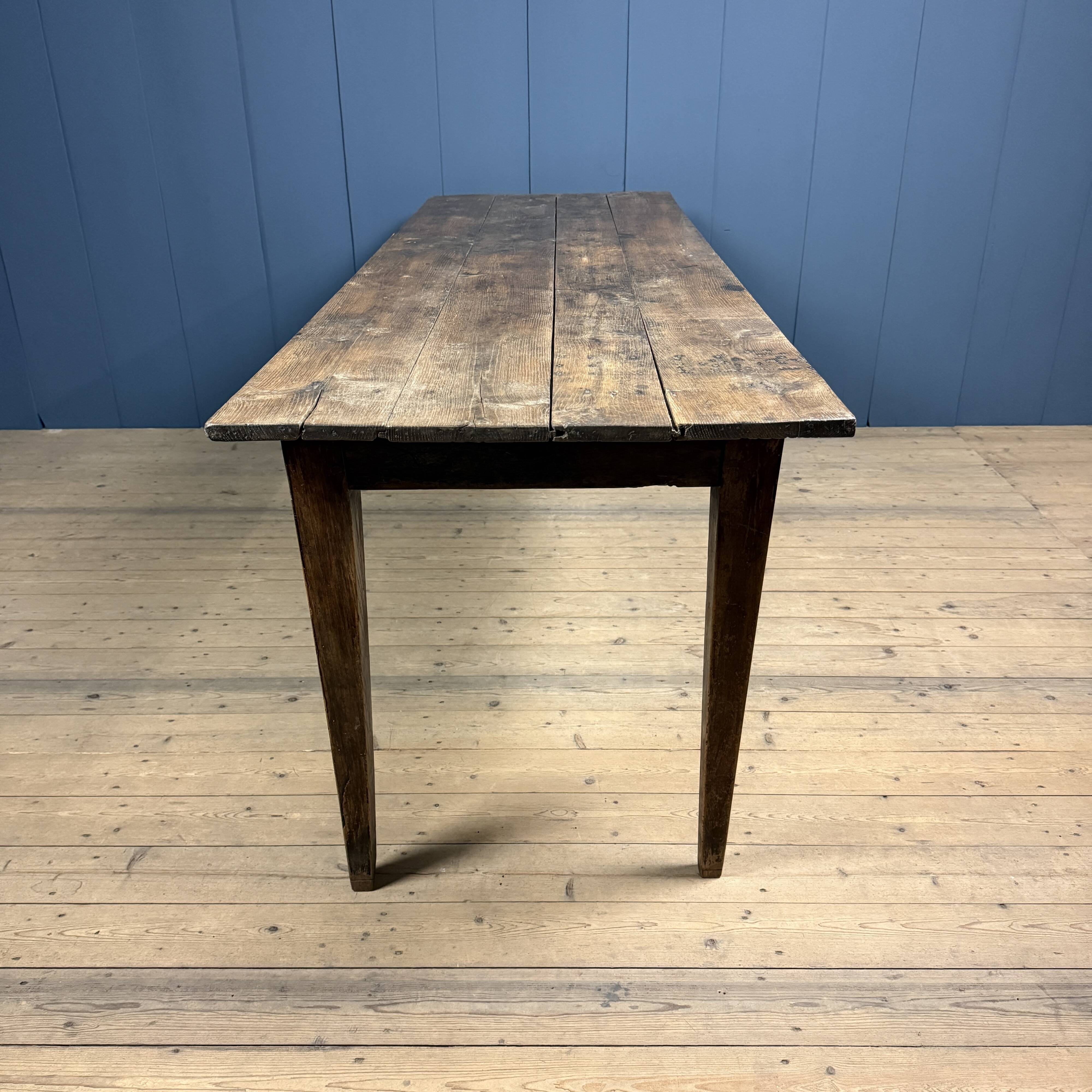 Rustic French oak farmhouse dining table