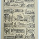 Old engraving, Architecture, historical monument • Lithograph, Original plate 1947