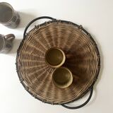 Set of 2 glazed ceramic coffee mugs from around 1970.