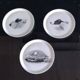 Set of 3 small decorative plates from Limoges - animal theme